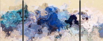Paisajes Painting - tríptico paisaje marino abstracto 104